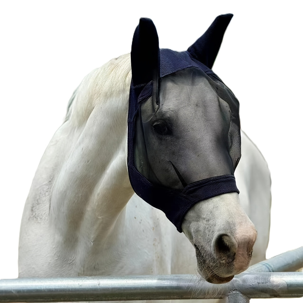 Horse Fly Mask With All Round Breathable Mesh UV Protection For Horses Durable Polyester 86 Percent UV Shield