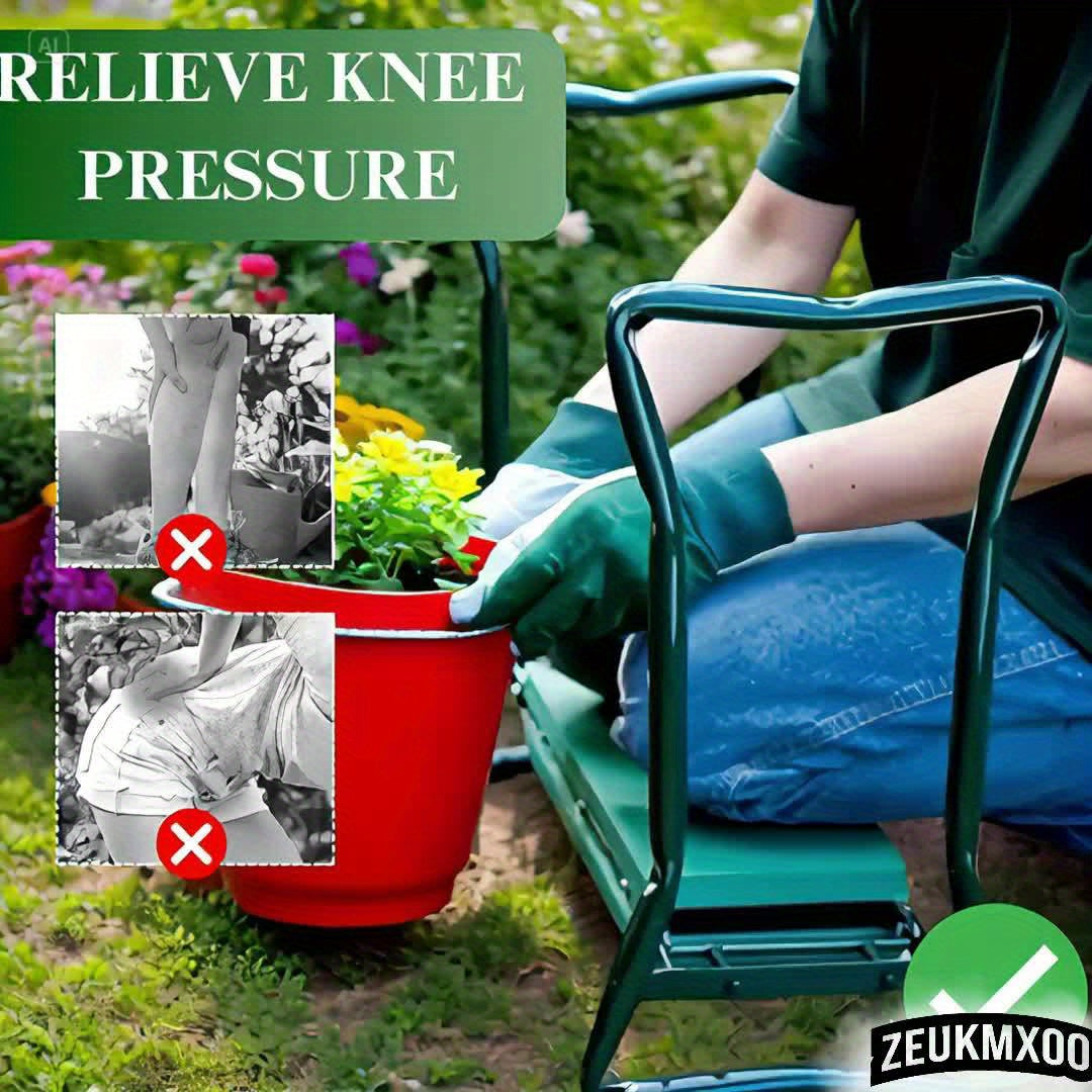 2-in-1 Foldable Garden Kneeling Chair with Tool Bag for Comfort