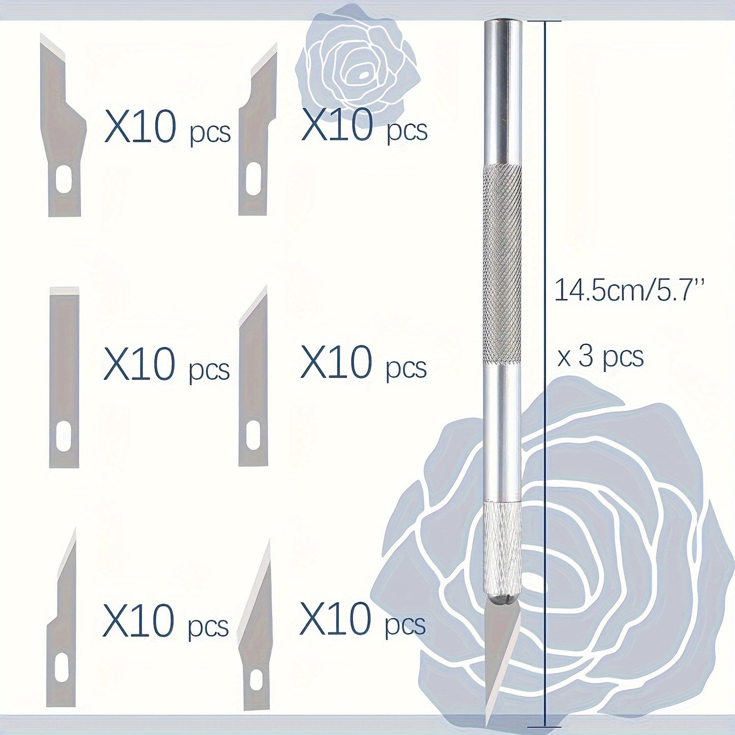 65 Pieces Craft Cutting Stencil Knife Set With A4 Cutting Mat Art And Craft Blade Exacto Knives Ruler Tools For Paper Modelling