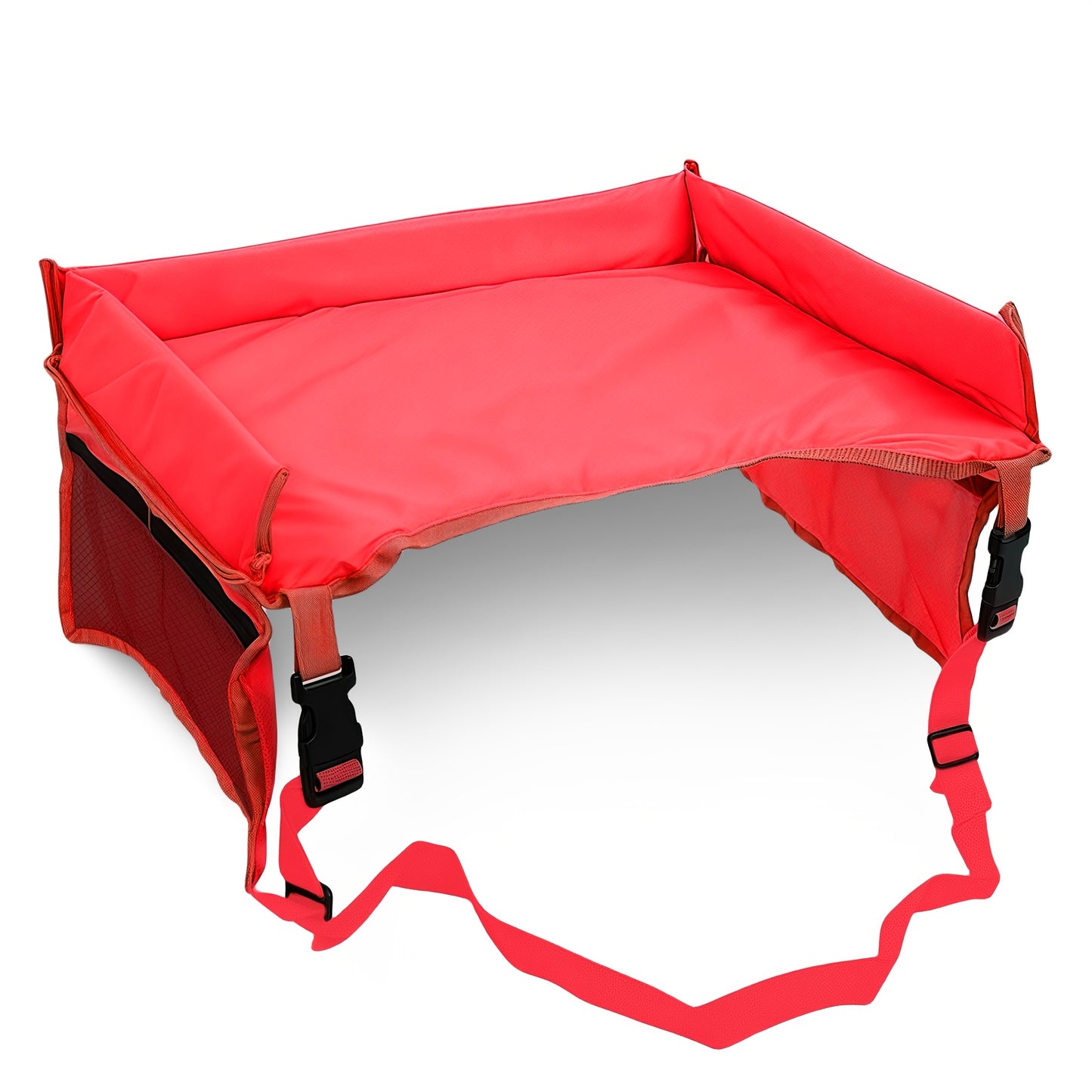 Foldable Polyester Car Seat Travel Tray With Pockets