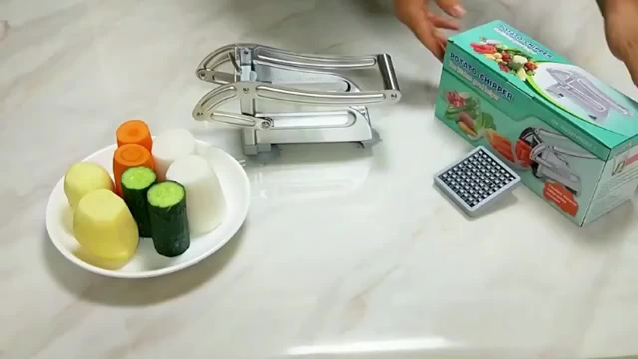 French Fries Cutter with 2 Blades Stainless Steel Professional French Fries Slicer for Pressing French Fries