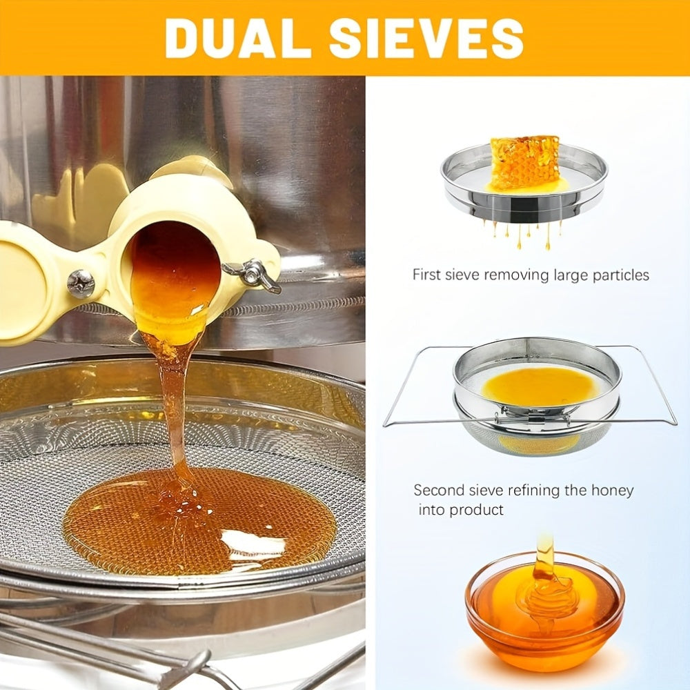 Stainless Honey Strainer Double Sieve With Extendable Arms