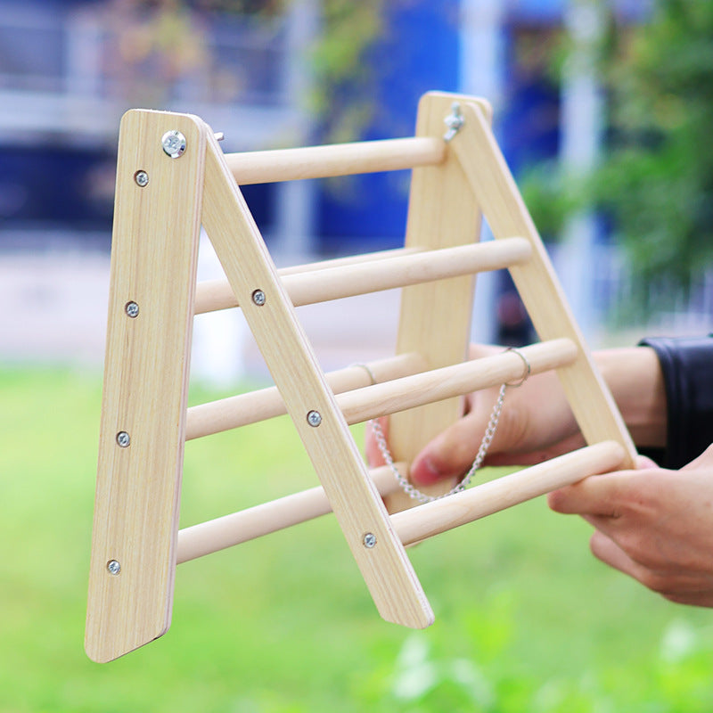 Recycled Wood Foldable Chicken Perch With Triangular Base