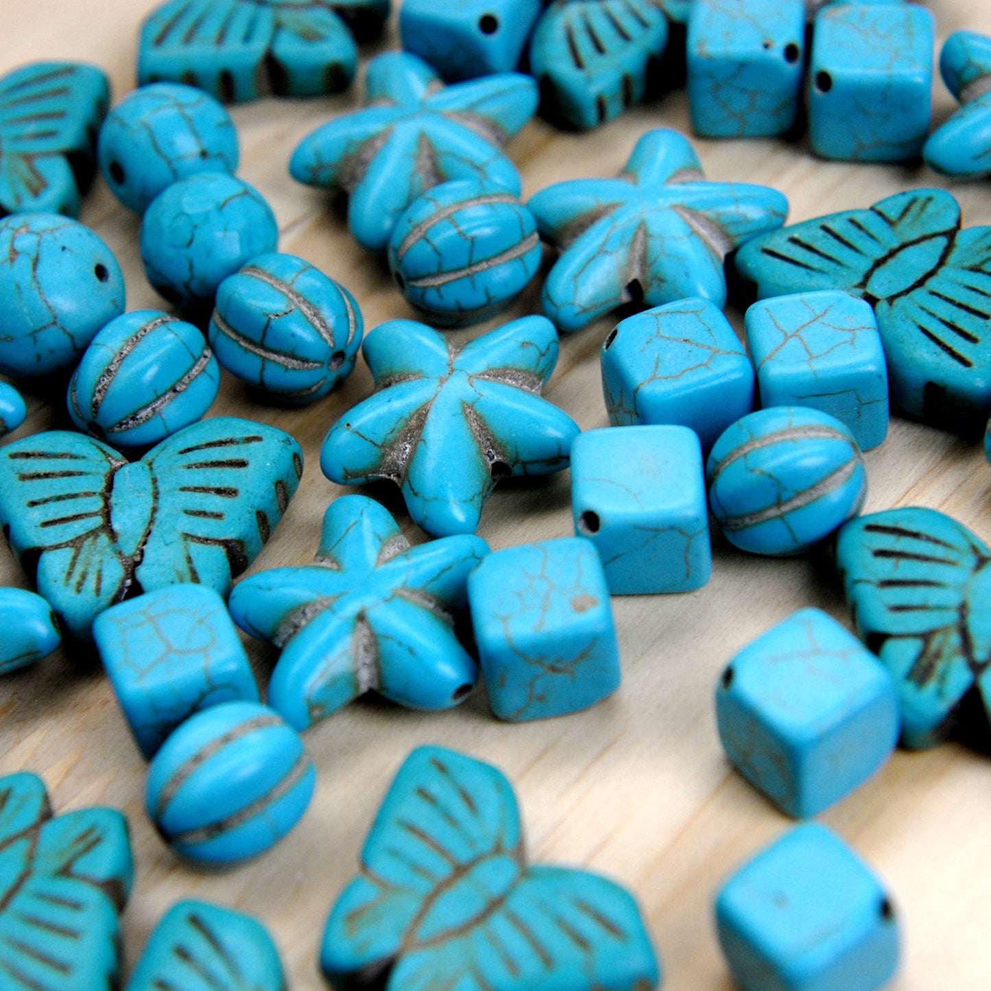 Bulk Blue Synthetic Turquoise Cross Beads for Jewelry Making