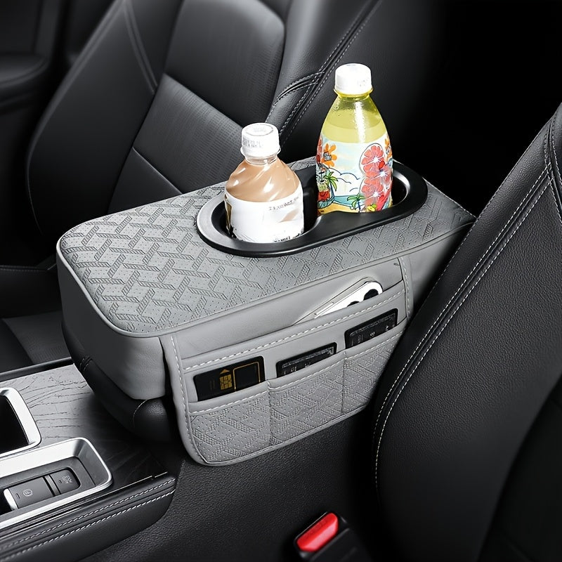 Universal Car Armrest Cover PU Leather Center Console Mat