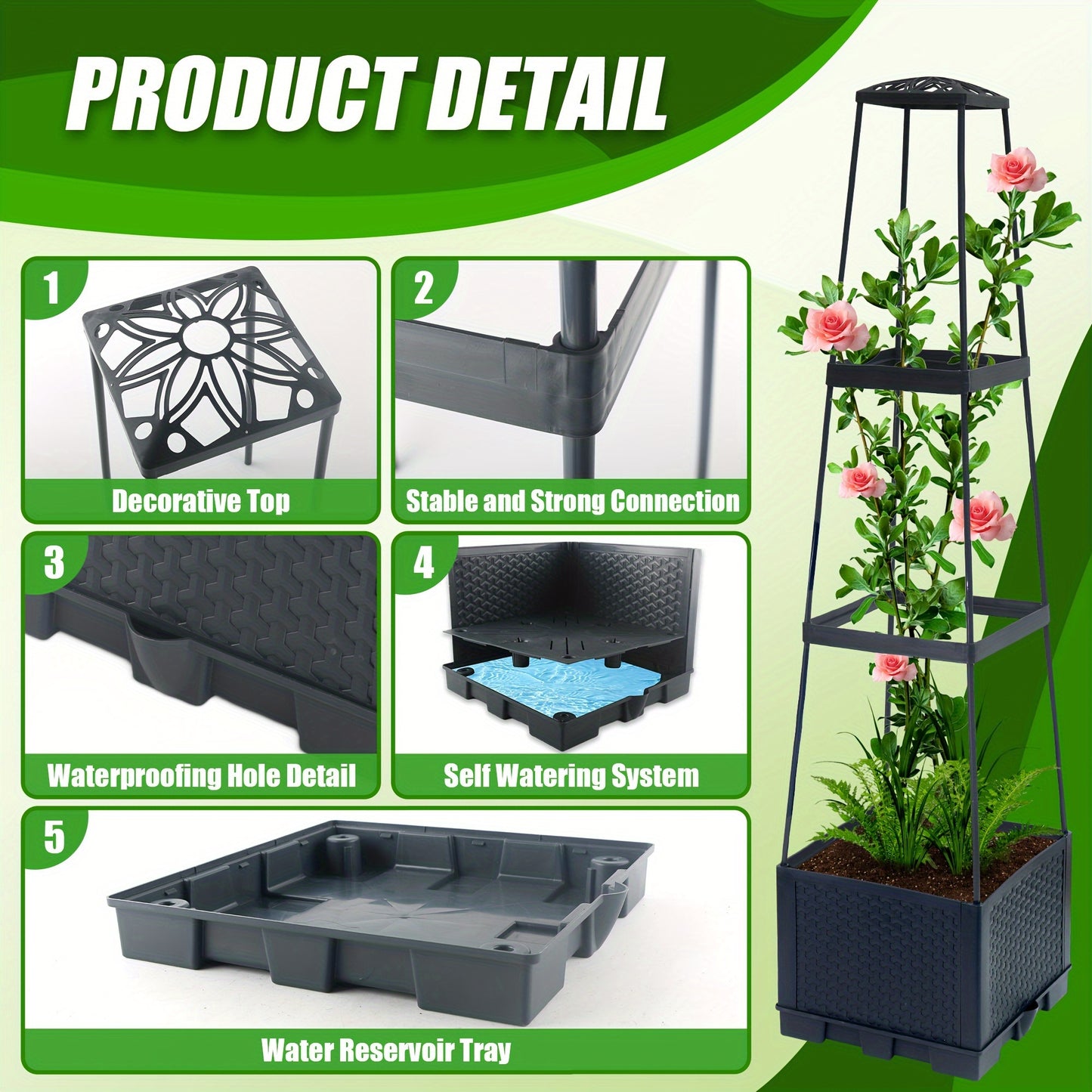 Two Pack Tomato Planting Boxes Indoor Outdoor Grid Cage