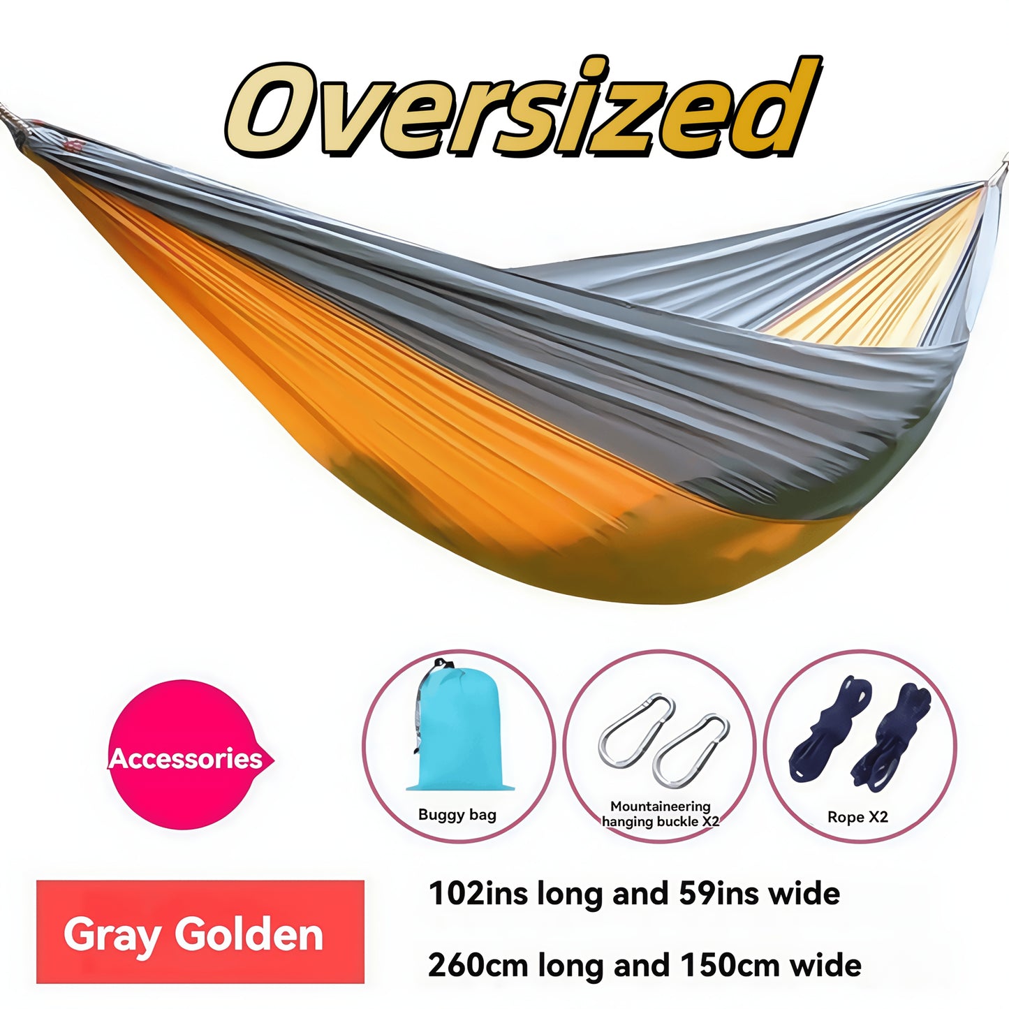 Portable Camping Hammock Double Or Single With Carry Bag