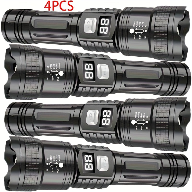 Rechargeable High Power LED Flashlights Zoomable Spotlight