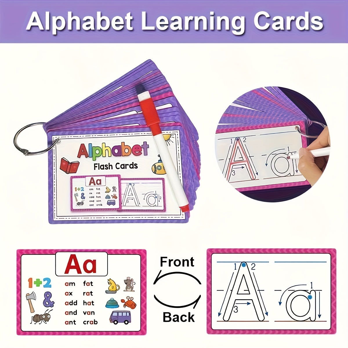 Alphabet Flash Cards Phonics Practice for Early Learning