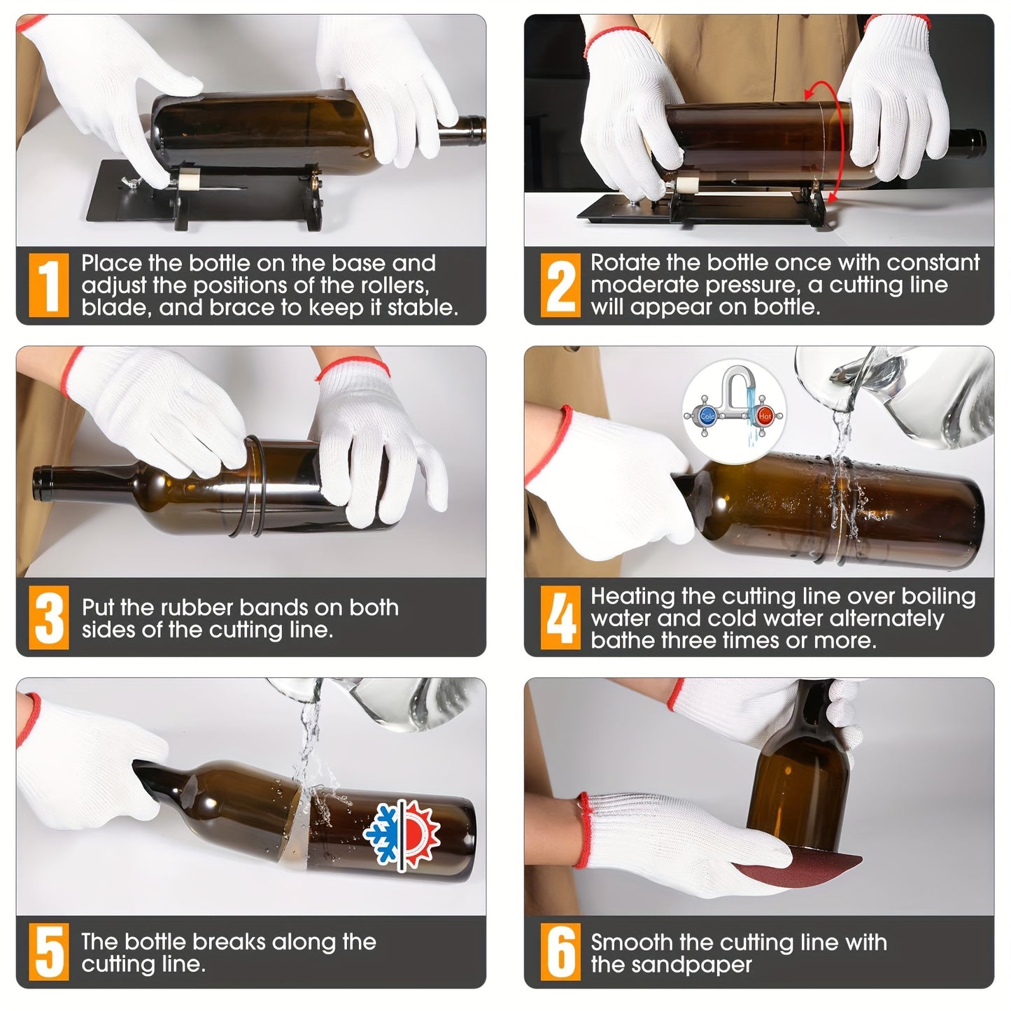 Glass Bottle Cutting Tool Universal Tool for Square and Round Bottles