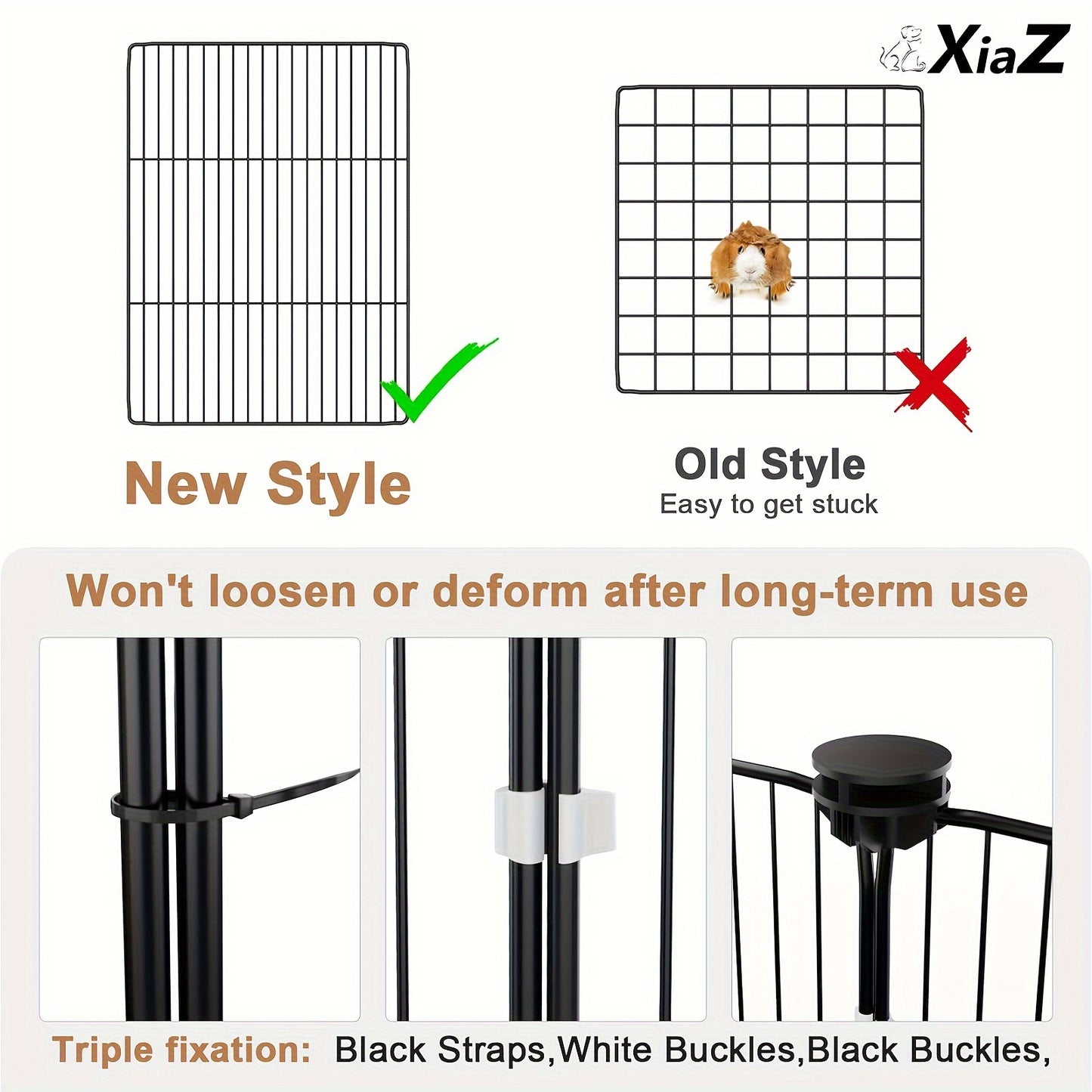 Guinea Pig Cage with Waterproof PVC Bottom Liner One-Hand Release Hook Triple Fixing C And C Cage for Guinea Pigs Bunny Rabbit Hedgehog Small Animal Indoor Playpen 48 Inch L X 24 Inch W X 16 Inch H Black