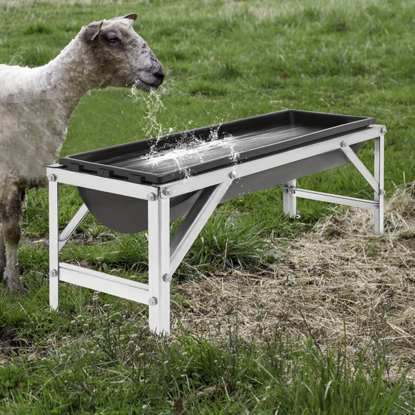 Large Capacity Horse Feeder Water Trough With Stand