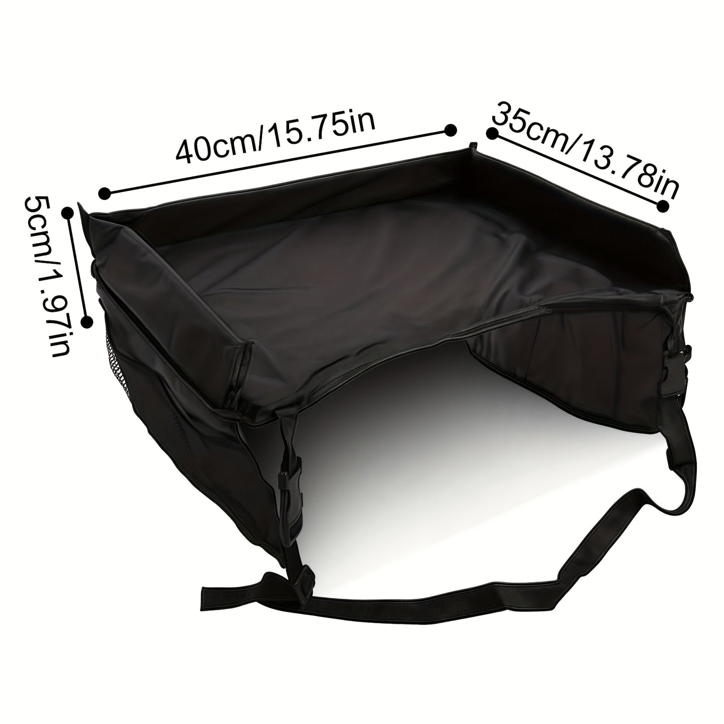 Foldable Polyester Car Seat Travel Tray With Pockets