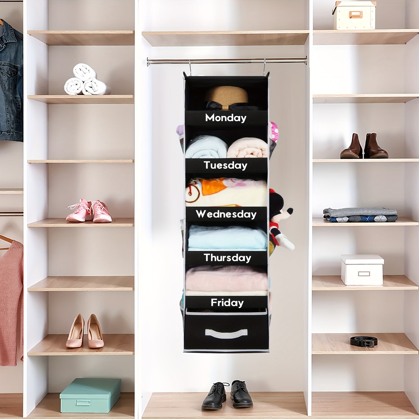 5 Shelf Weekday Clothes Organizer For School Monday Friday