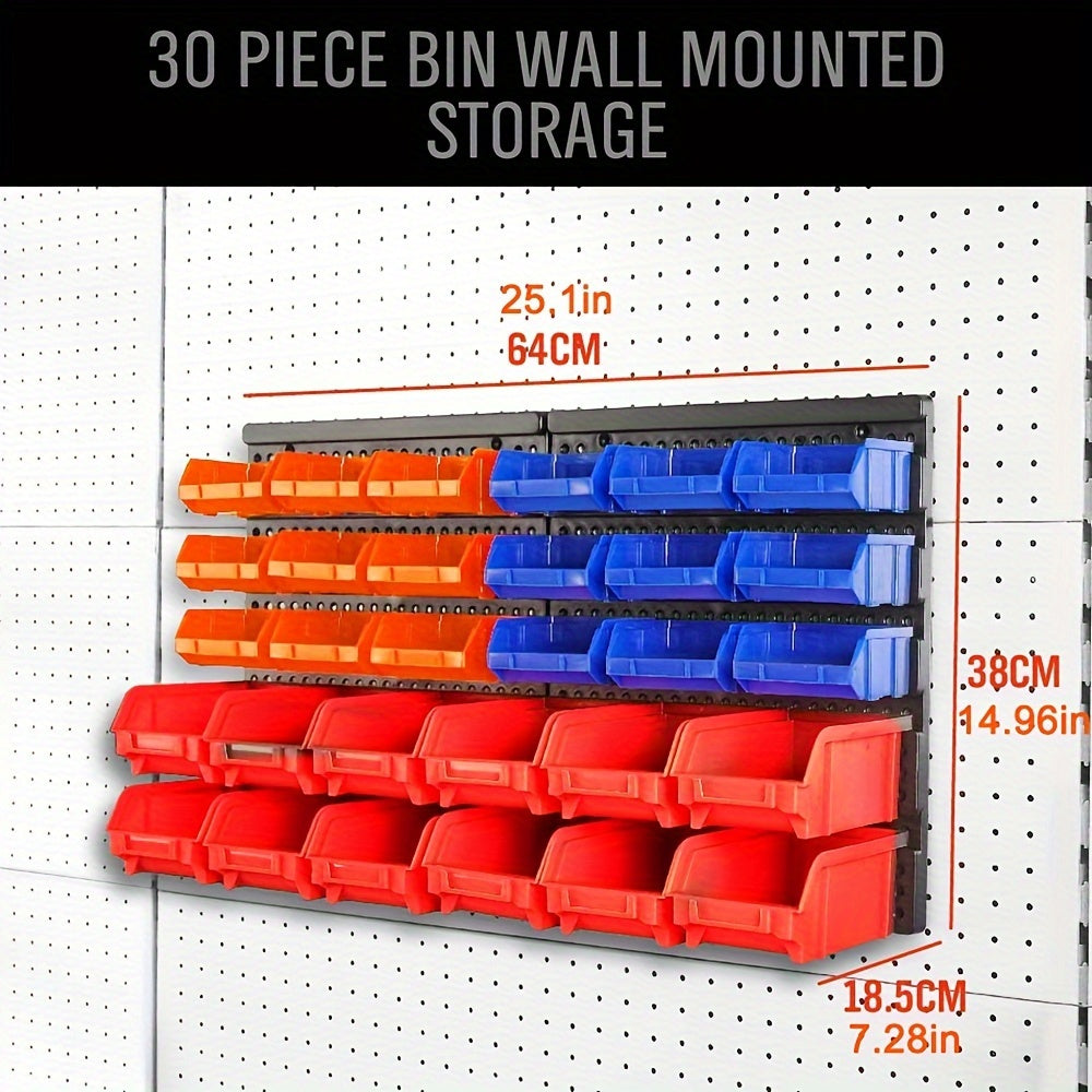 30 Piece Heavy Duty Wall Mounted Storage Rack Organizer