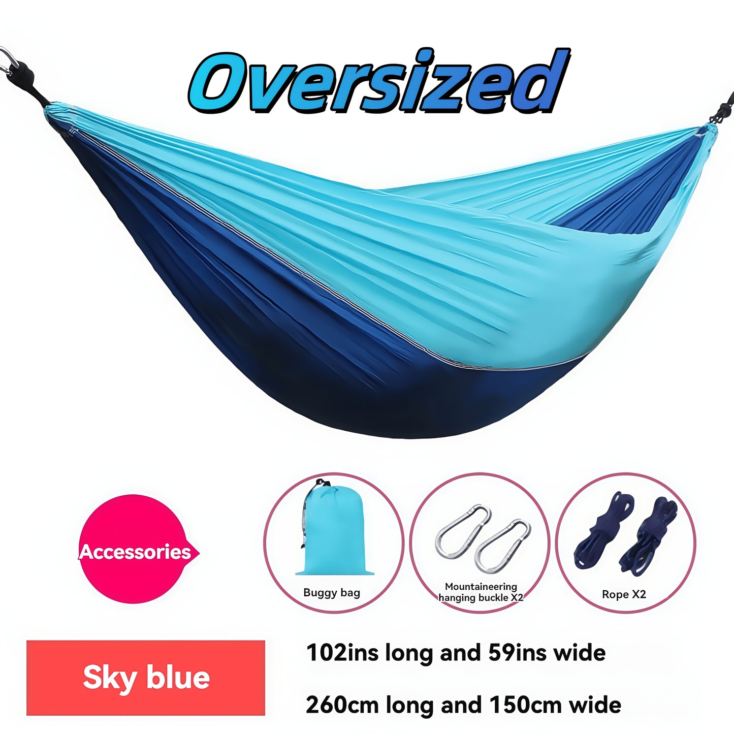 Portable Camping Hammock Double Or Single With Carry Bag