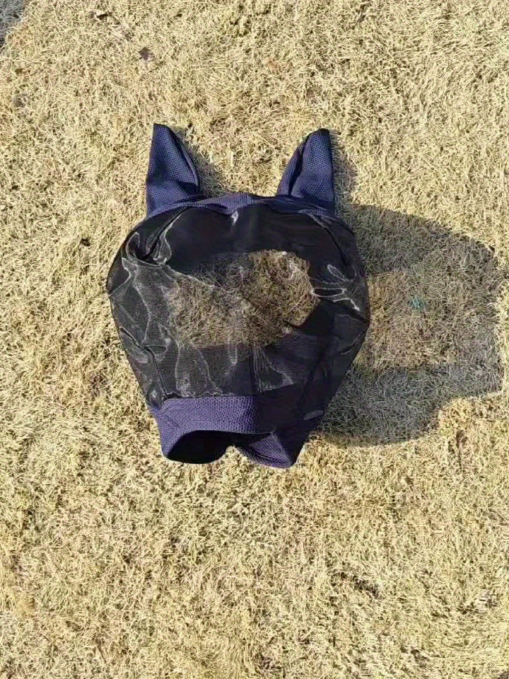 Horse Fly Mask With All Round Breathable Mesh UV Protection For Horses Durable Polyester 86 Percent UV Shield