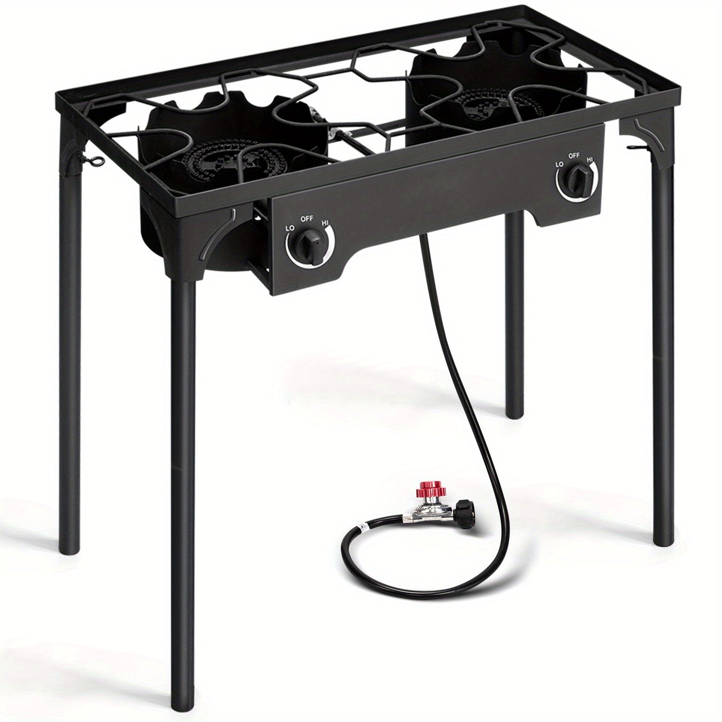 Two Burner Outdoor Propane Stove 150000 BTU 20 PSI Regulator