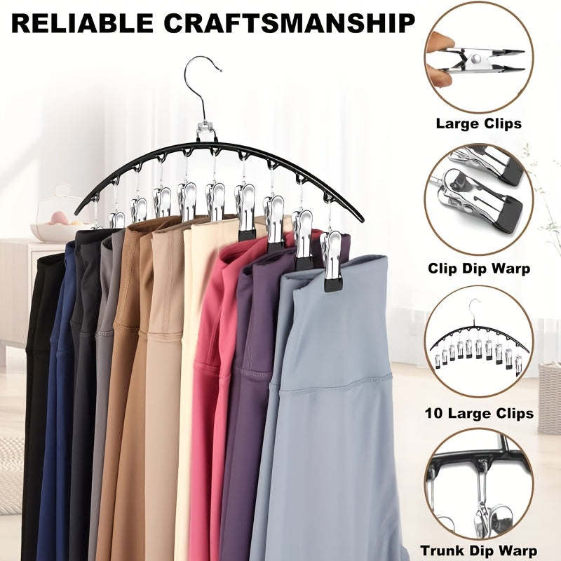 4 Pack 10 Clip Pants Hangers For Leggings Jeans Socks Ties