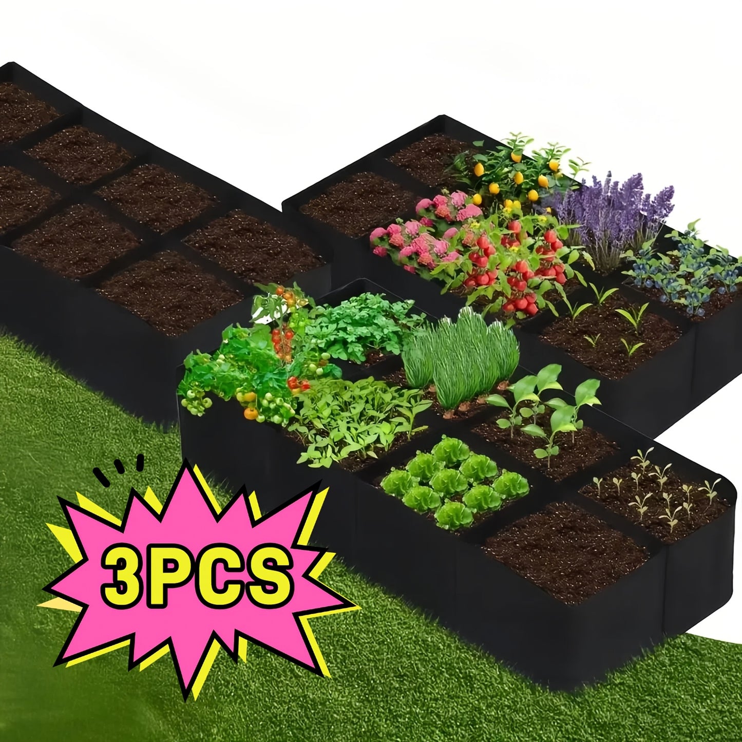 Oversized 8 Level Garden Bed Set for Indoor and Outdoor Use