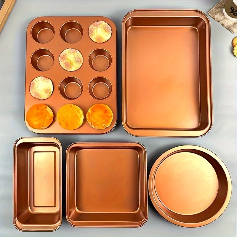 5-10 Pcs Nonstick Bakeware Set Round Pan Loaf Tins Premium