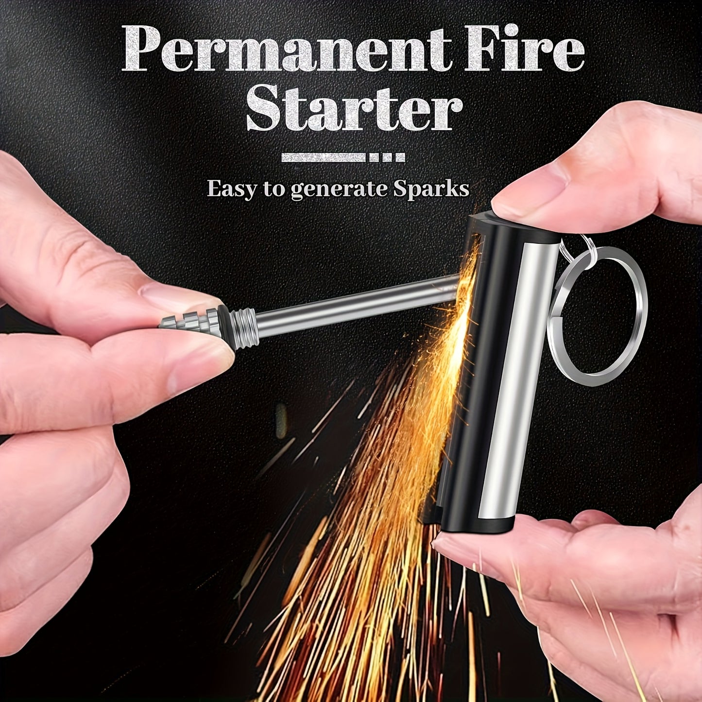 5Pcs Eternal Matches Magnesium Fire Starter Keychain Lighter