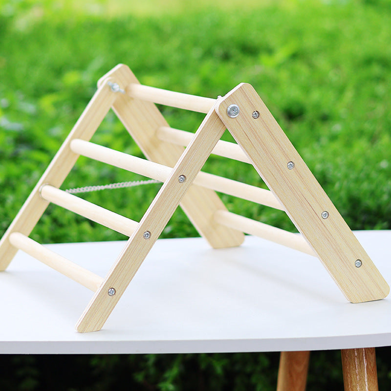 Recycled Wood Foldable Chicken Perch With Triangular Base