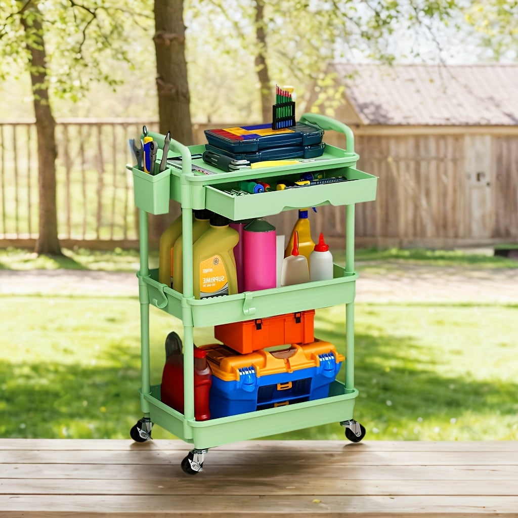 Multi-Functional Rolling Storage Cart with Removable Drawers